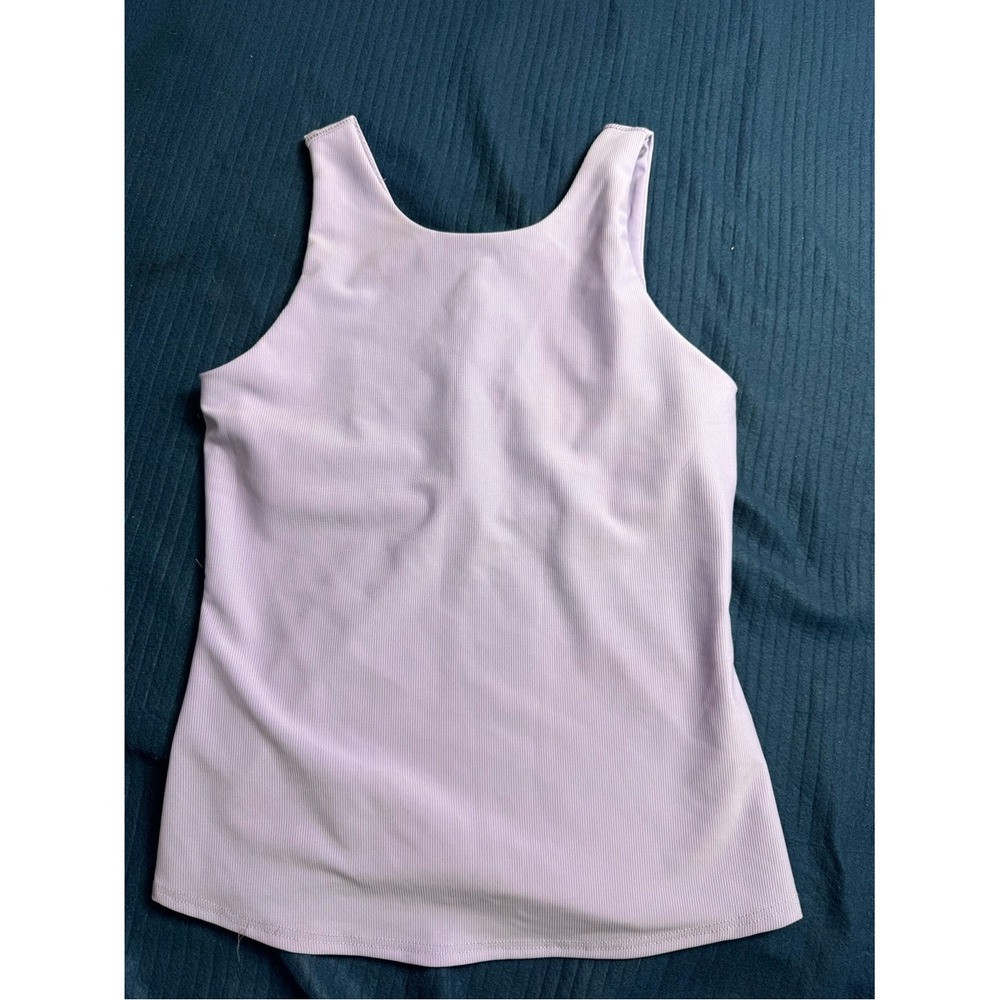 32 Degrees Cool Womens Ribbed Shelf Bra Tank Top Lilac Purple Small